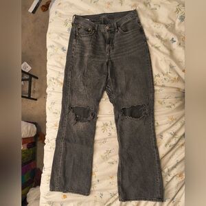 American Eagle Outfitters Men's Ripped Black Jeans